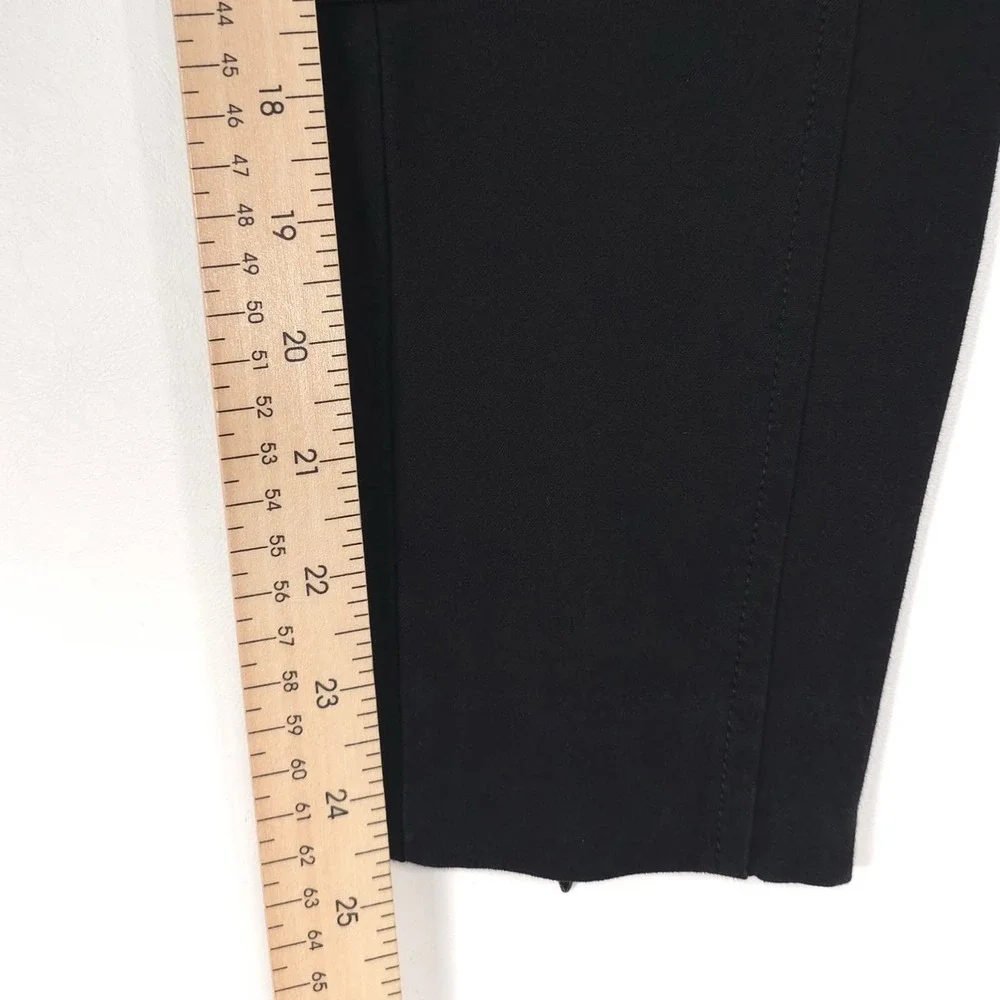 TORY BURCH Women's Dress Pants Size 10 Stretch Cotton Ankle Zip Black 1210-74820